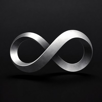 Stylish metallic infinity symbol display