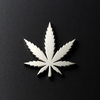 Silver cannabis leaf design