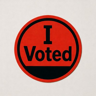 Voting sticker shows civic participation