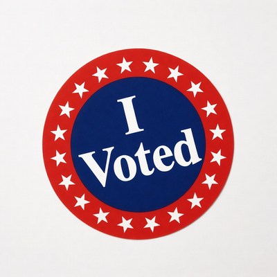 Voting sticker with proud message