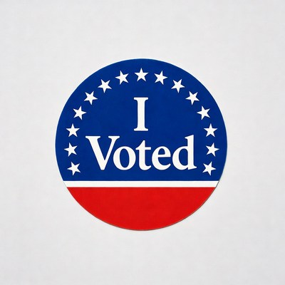 Sticker showing i voted message