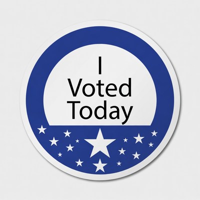 Voting sticker showing civic pride