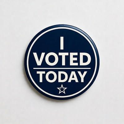 Voter badge displaying civic pride