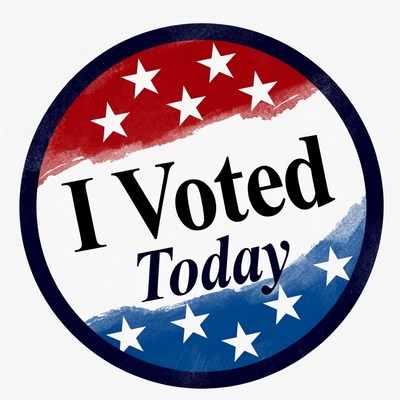 Sticker showing pride in voting today