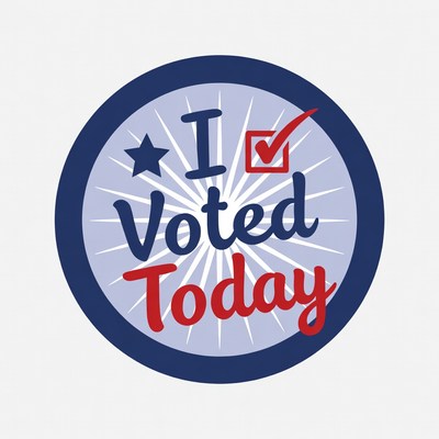Voting sticker design with message
