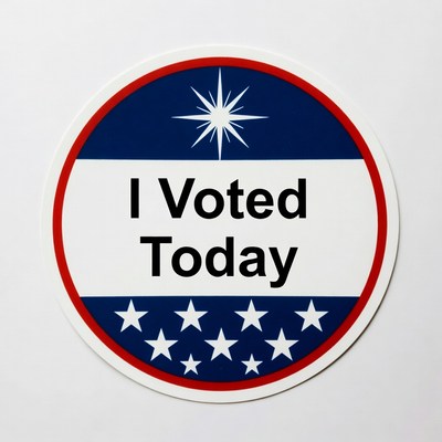 Voting sticker shows civic pride and participation