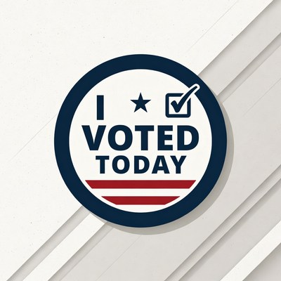 Voter sticker showcasing civic engagement