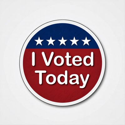 Voting sticker displayed with pride