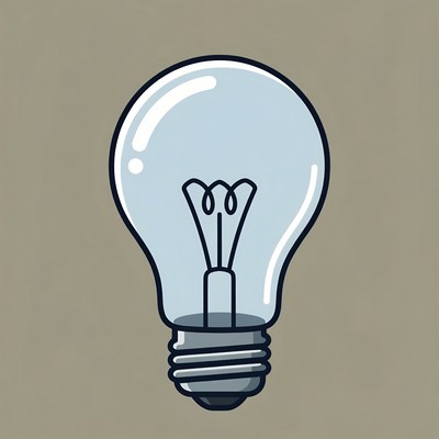 Light bulb illustration with a simple design