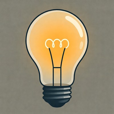 Concept of a glowing light bulb