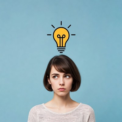 Creative thinking and inspiration moment