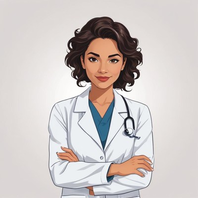 Confident doctor in white coat