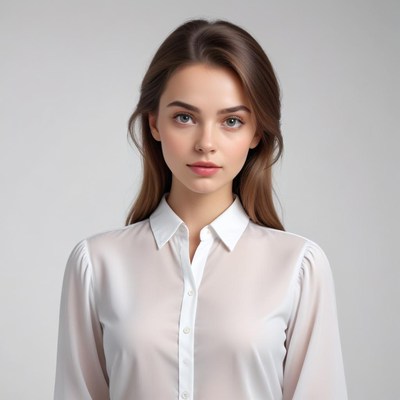 Young woman in white blouse
