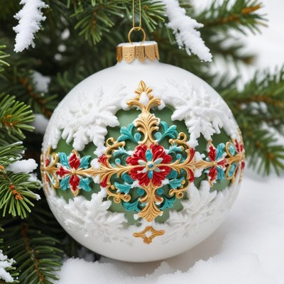 Beautifully decorated holiday ornament