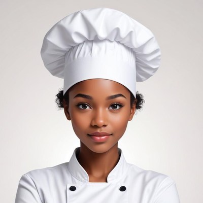 Young chef in white uniform