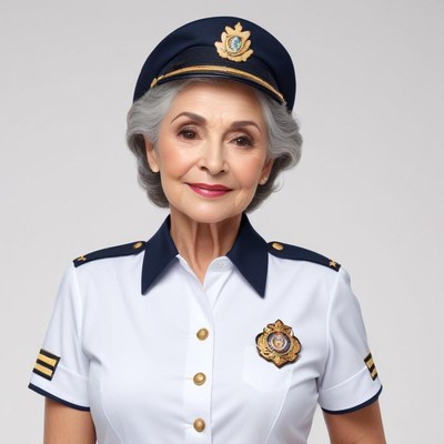 Senior flight attendant in uniform
