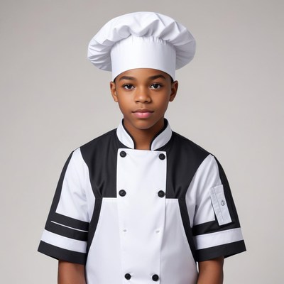 Young chef ready for kitchen duties