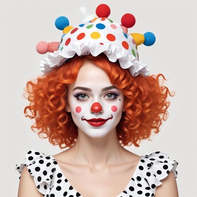 Colorful clown with playful hat