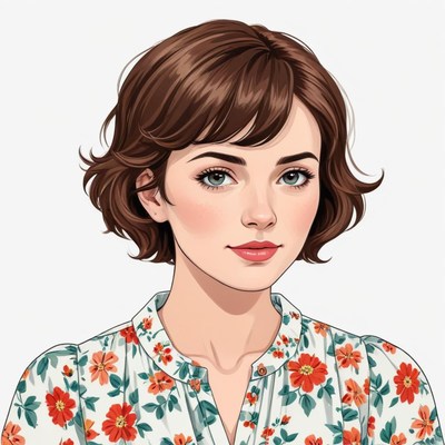 Young woman with floral shirt