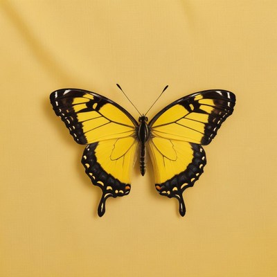 Bright yellow butterfly on display