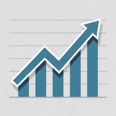 Graph showing upward trend over time