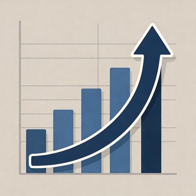Growth chart showing increasing trend