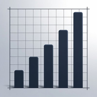 Business growth chart with steady increase