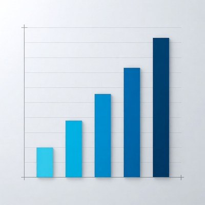 Growth chart showing increasing data trends