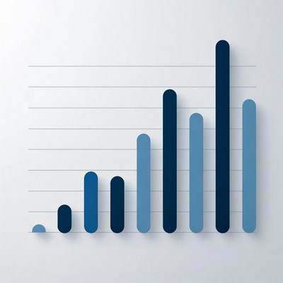 Bar graph showing data growth steadily