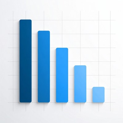 Growth chart in blue colors