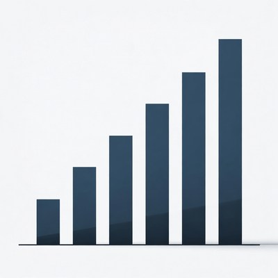 Growth chart with increasing bars