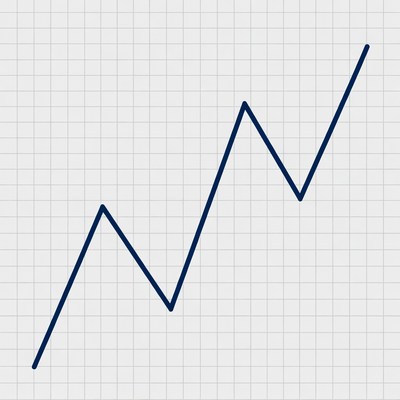 Trend line showing steady growth projection