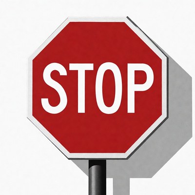 Stop sign at busy intersection