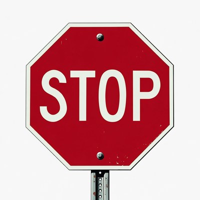 Bright red stop sign in a city