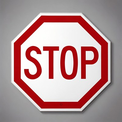 Stop sign on gray background