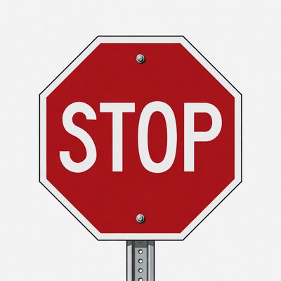 Stop sign on a post