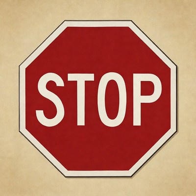 Classic stop sign on aged background