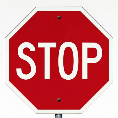 Clear stop sign on urban street