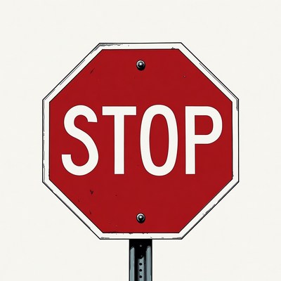 Stop sign on a road