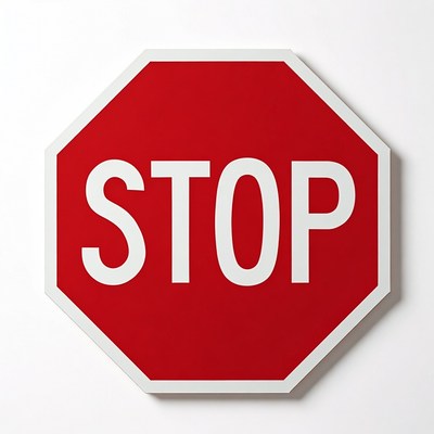 Stop sign on white background