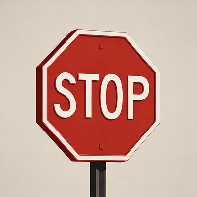 Red stop sign on street