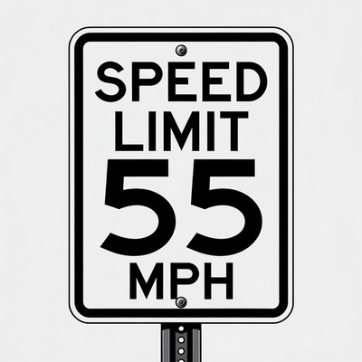 Speed limit sign on the road