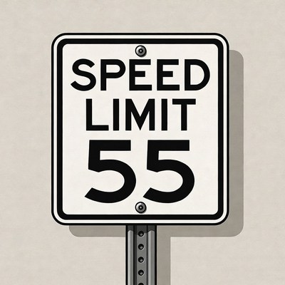 Speed limit sign with visible details