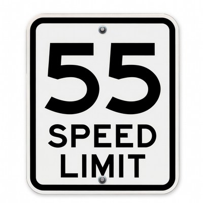 Speed limit sign at roadside