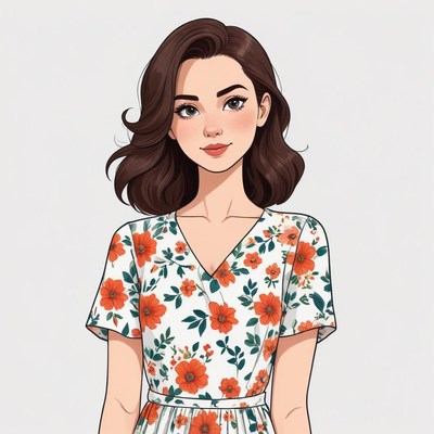 Woman in floral dress posing