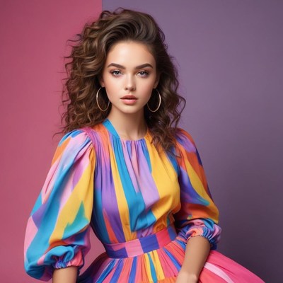 Colorful fashion portrait of a model