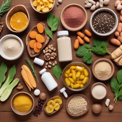 Colorful assortment of natural ingredients