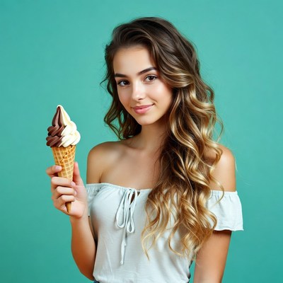 Enjoying a delicious ice cream cone