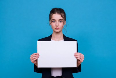 Holding a blank canvas for expression