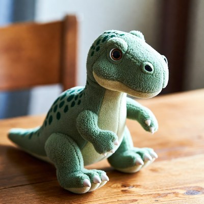Cute green dinosaur plush toy